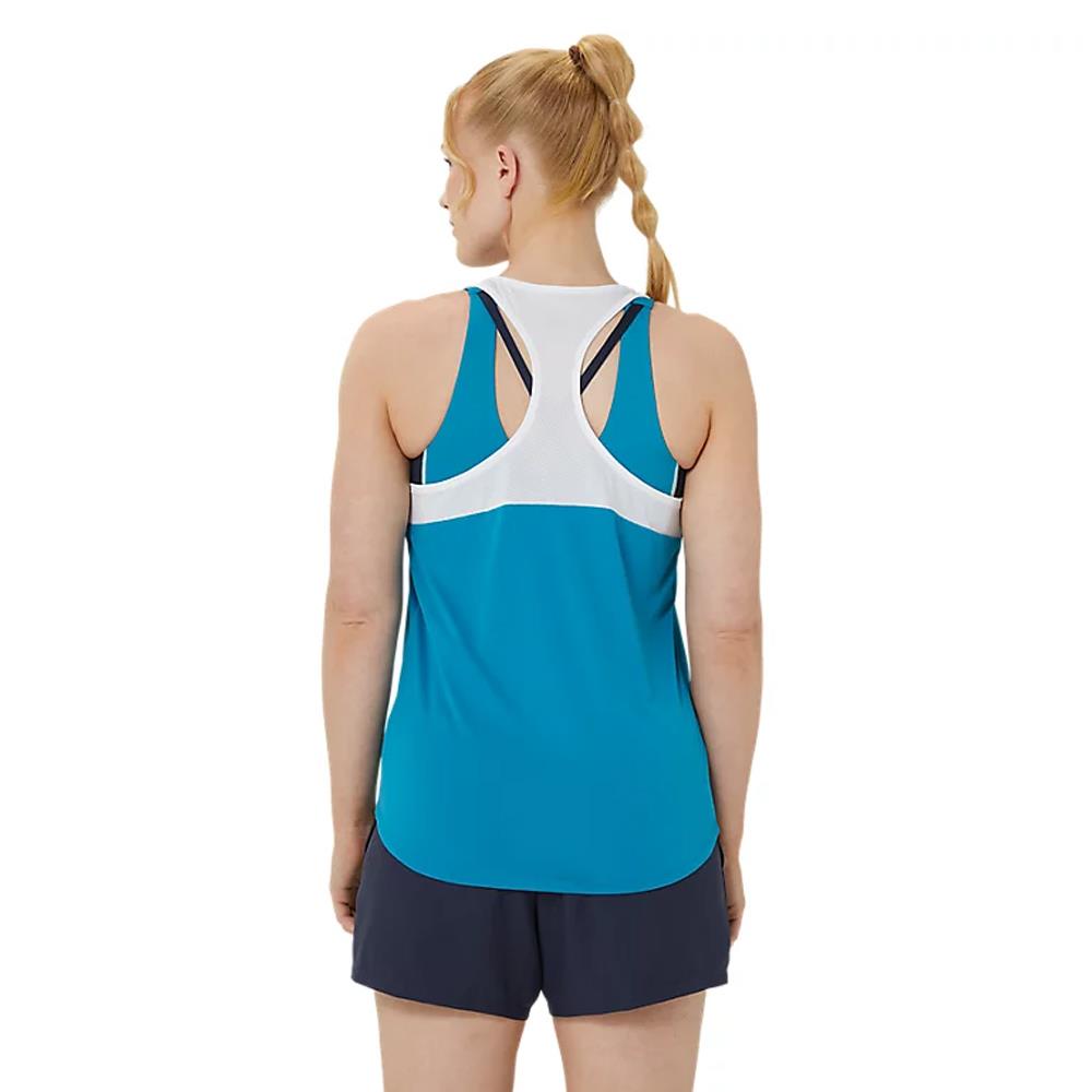 ASICS Women's Court Tank Top - Breathable Athletic Teal Blue Shirt for Tennis, Gym & Casual Wear