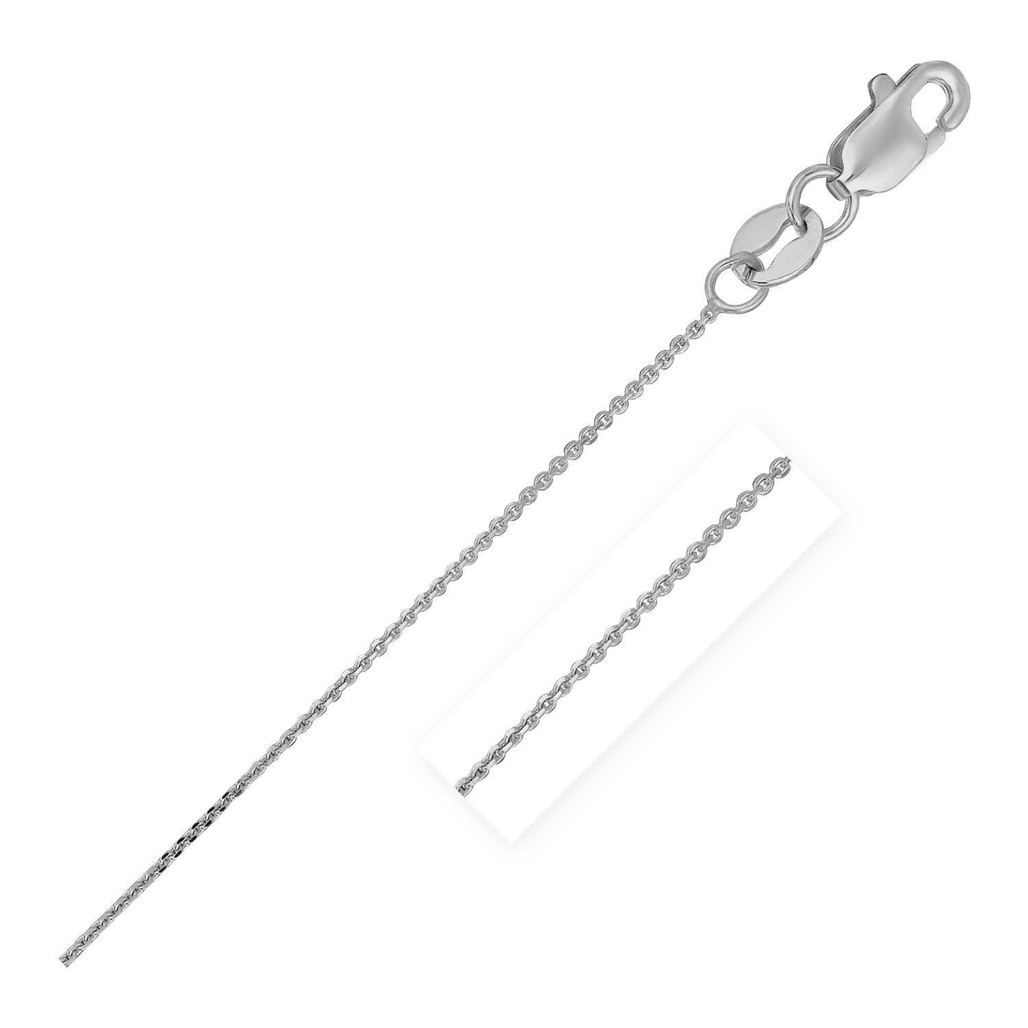 14K White Gold Cable Link Chain 0.5mm - Dainty & Delicate Jewelry for Women, Perfect for Layering, Everyday Wear & Special Occasions