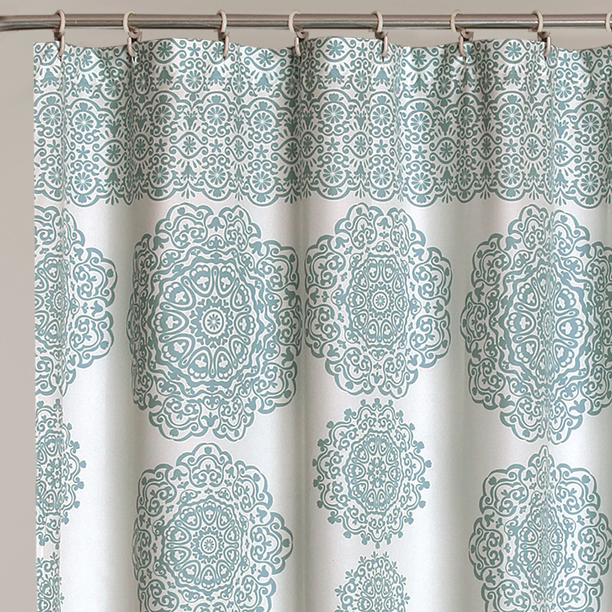 Stripe Medallion Shower Curtain - Waterproof Bathroom Decor with Modern Design for Home & Hotel Use