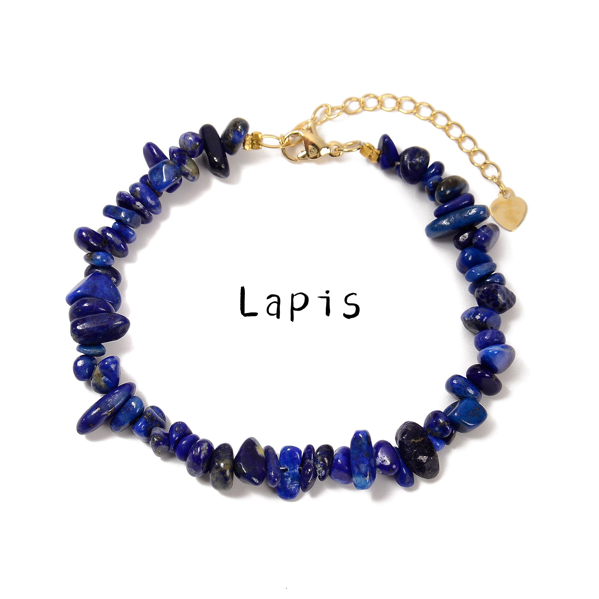Mixed Gemstone Chips Beaded Bracelet with Gold Plated Clasp - 5-8mm Beads, 7