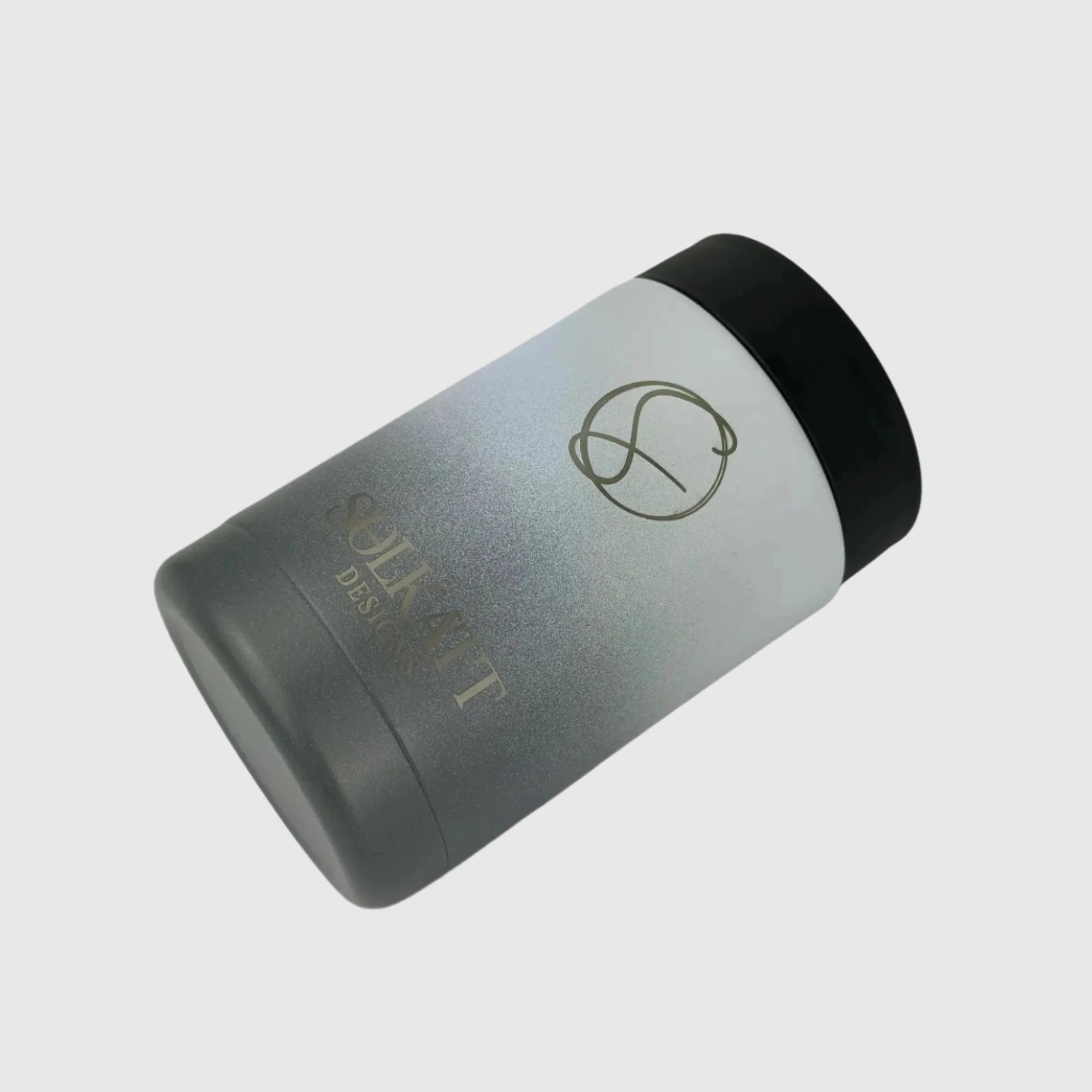 Misty Grey Stubby Cooler - Ombre Style Insulated Stainless Steel Beer Can Holder for Camping, Beach & Outdoor Parties - Keeps Drinks Cold for Hours