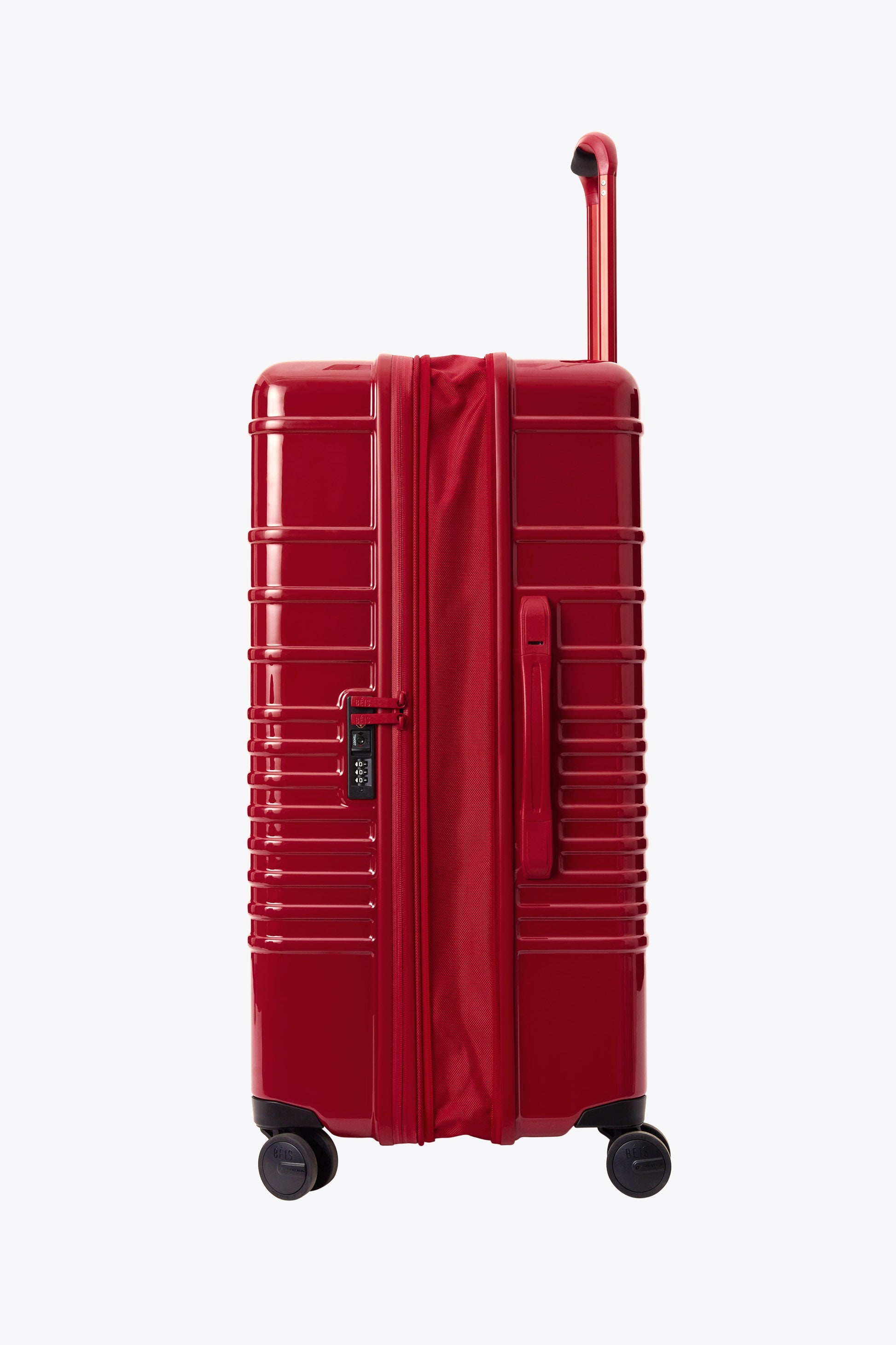Large Check-In Roller Suitcase in Text Me Red - Perfect for Air Travel, Business Trips & Vacation Luggage