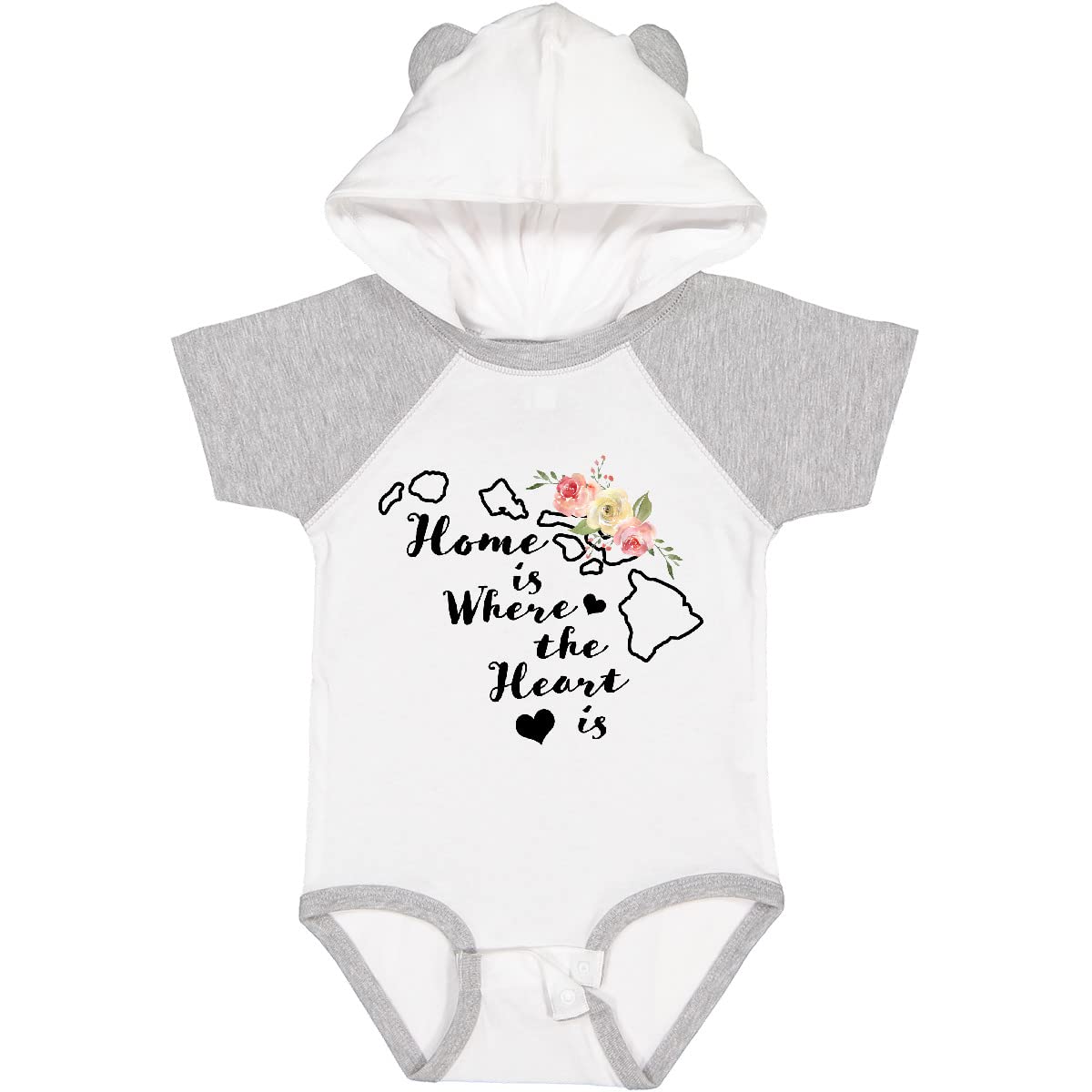 Inktastic Hawaii Home is Where The Heart is - Watercolor Floral Baby Bodysuit for Newborns & Infants | Soft Cotton Onesie for Casual Wear, Family Photos & Hawaiian-Themed Events