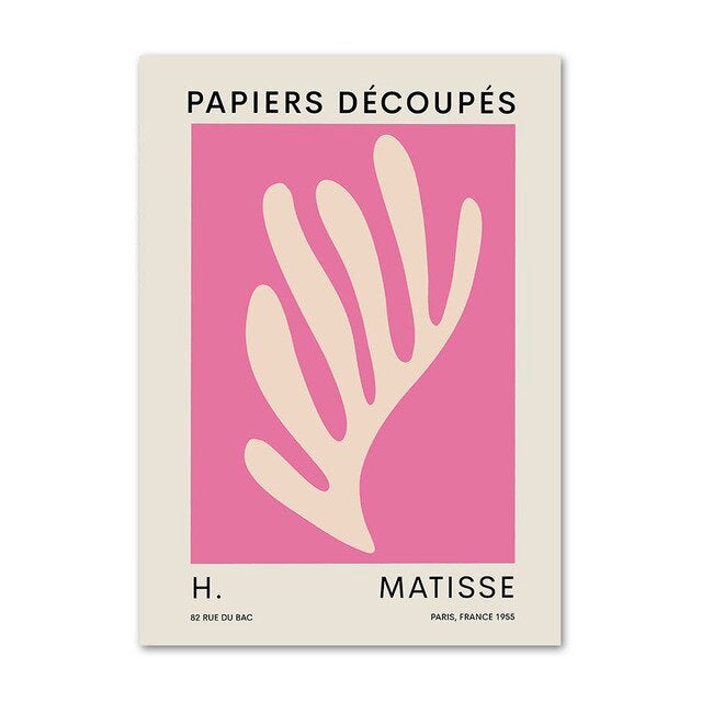 Matisse Purple Cut Outs Canvas Posters - Modern Art Wall Decor for Living Room, Bedroom & Office | Perfect Gift for Art Lovers