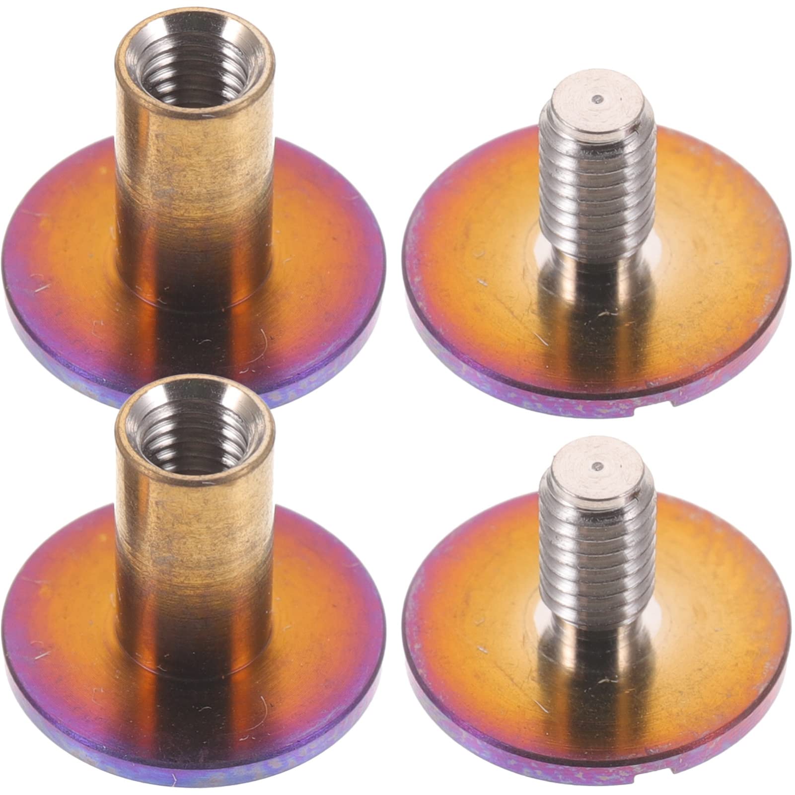 2PCS Titanium Belt Screws & Rivets - Chicago Screws for Fabric, Book Binding, Scrapbook, Photo Albums | Durable Binding Bolts for DIY Crafts, Leather Belts, Buckles & More