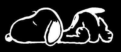 MAF - Sopy Sleeping Lying Down Vinyl Wall Decal Sticker for Kids Room, Nursery, Bedroom & Daycare - Cute Character Wall Art Decor for Boys & Girls (5 Inch, White) - Perfect for Children's Bedroom, Playroom & Kindergarten Decorations