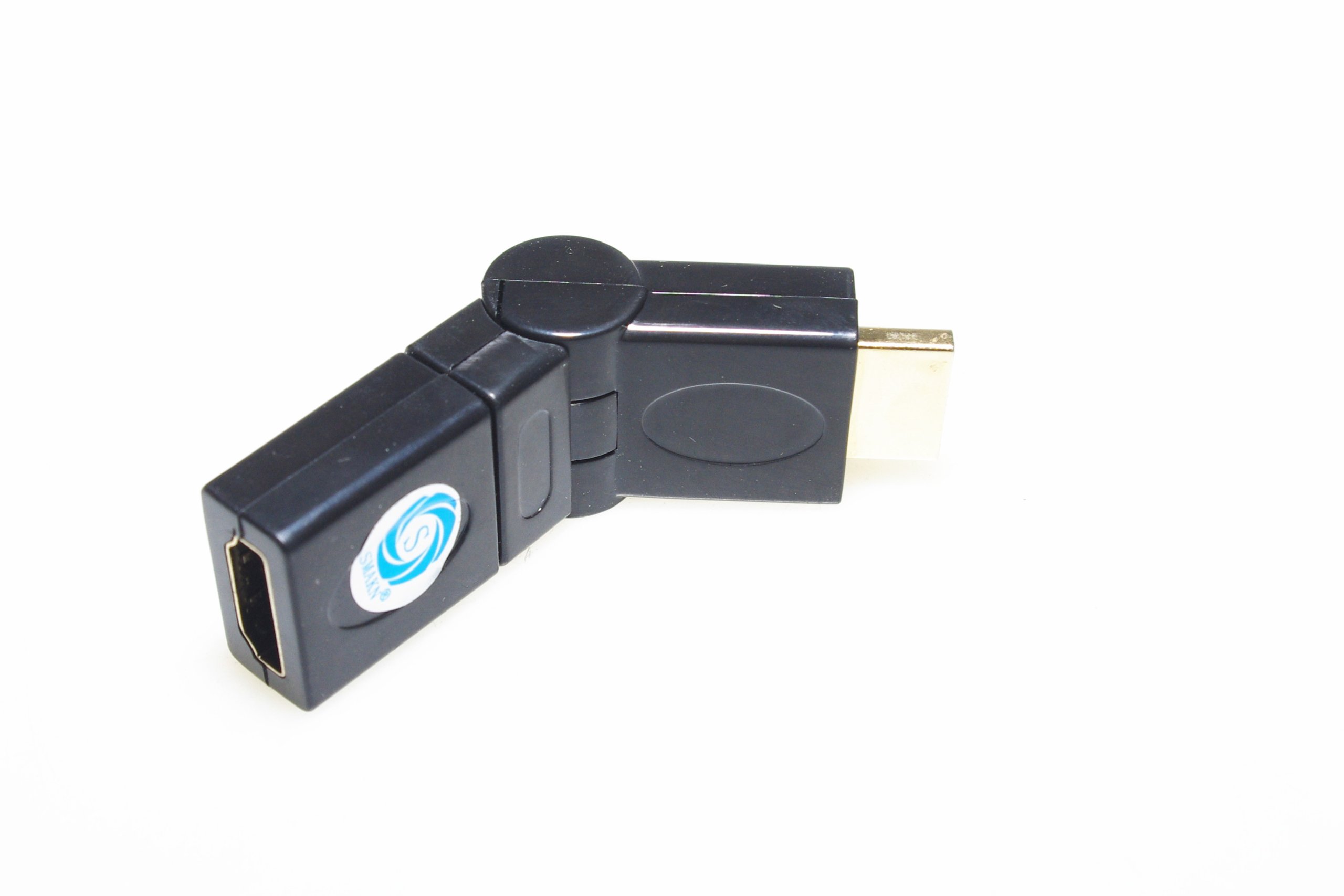 SMAKN 360 Degree Rotating HDMI Male to Female Adapter - Flexible Angle Converter for TV, Monitor, Laptop & Gaming Setup