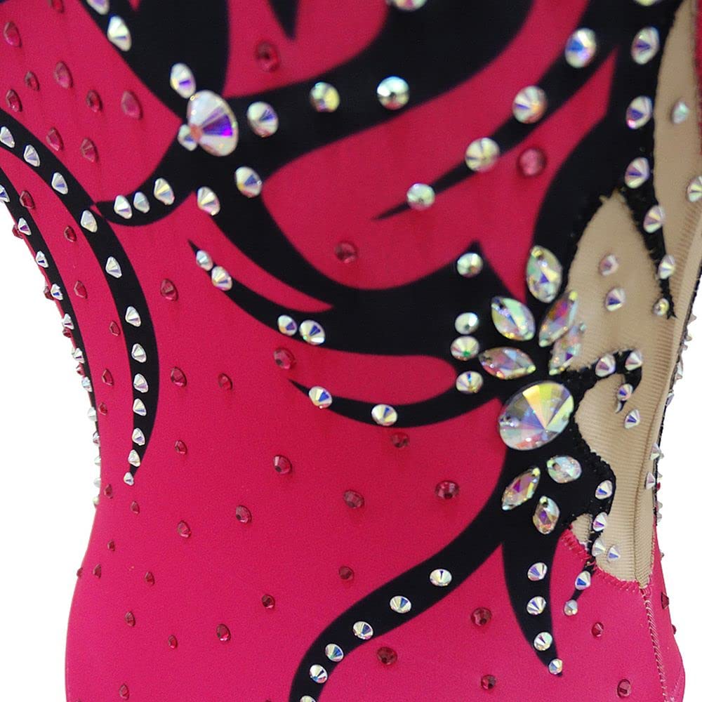 LIUHUO Kids Girls Synchronized Swimming Suit - Competition & Training Leotard with Hair Piece | Perfect for Swim Meets, Water Ballet & Practice