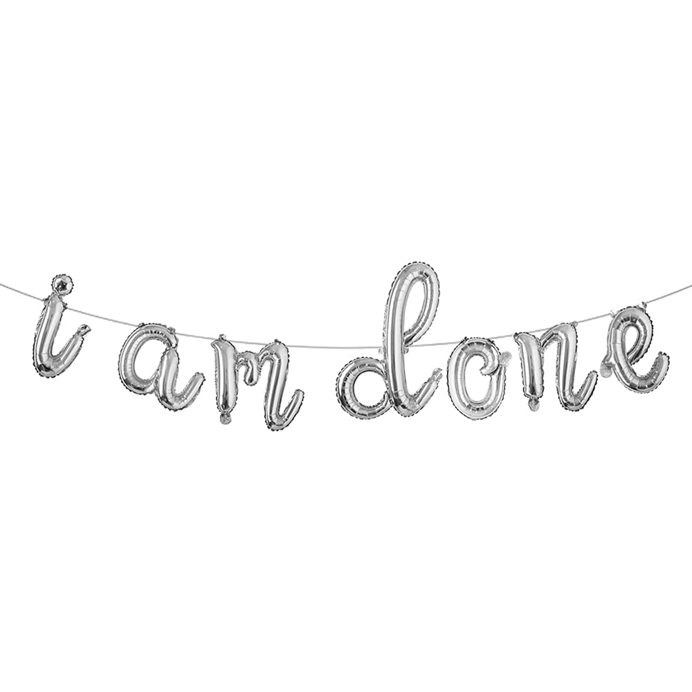16 Inch Graduation Party Balloons - Multicolor & Silver 'I Am Done' Foil Balloons for Graduation Decorations, Party Supplies & Banners - Perfect for Graduation Celebrations, School Parties & Photo Backdrops
