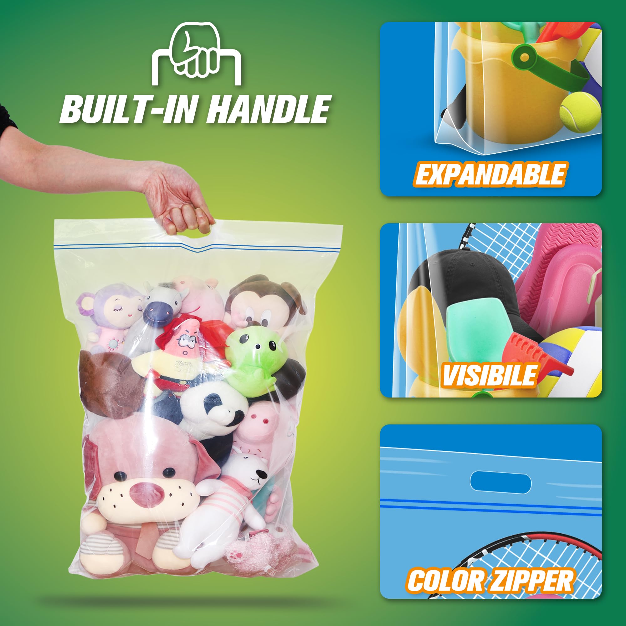 25 Gallon Jumbo Storage Bags with Handles - 35