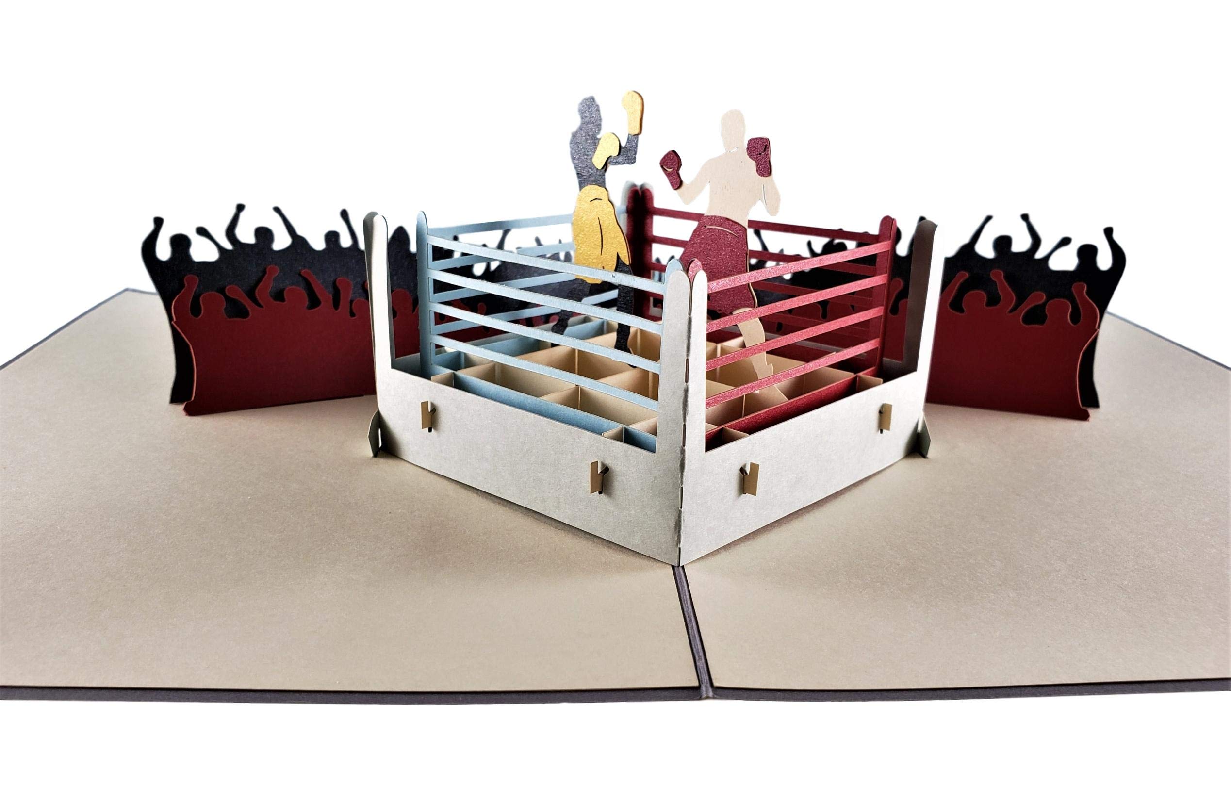 3D Pop Up Boxing Greeting Card - Sports Themed Birthday, Just Because, Special Occasions - Flat Fold Design for Easy Storage - Perfect for Fight Fans, Winners, and Crowd Celebrations