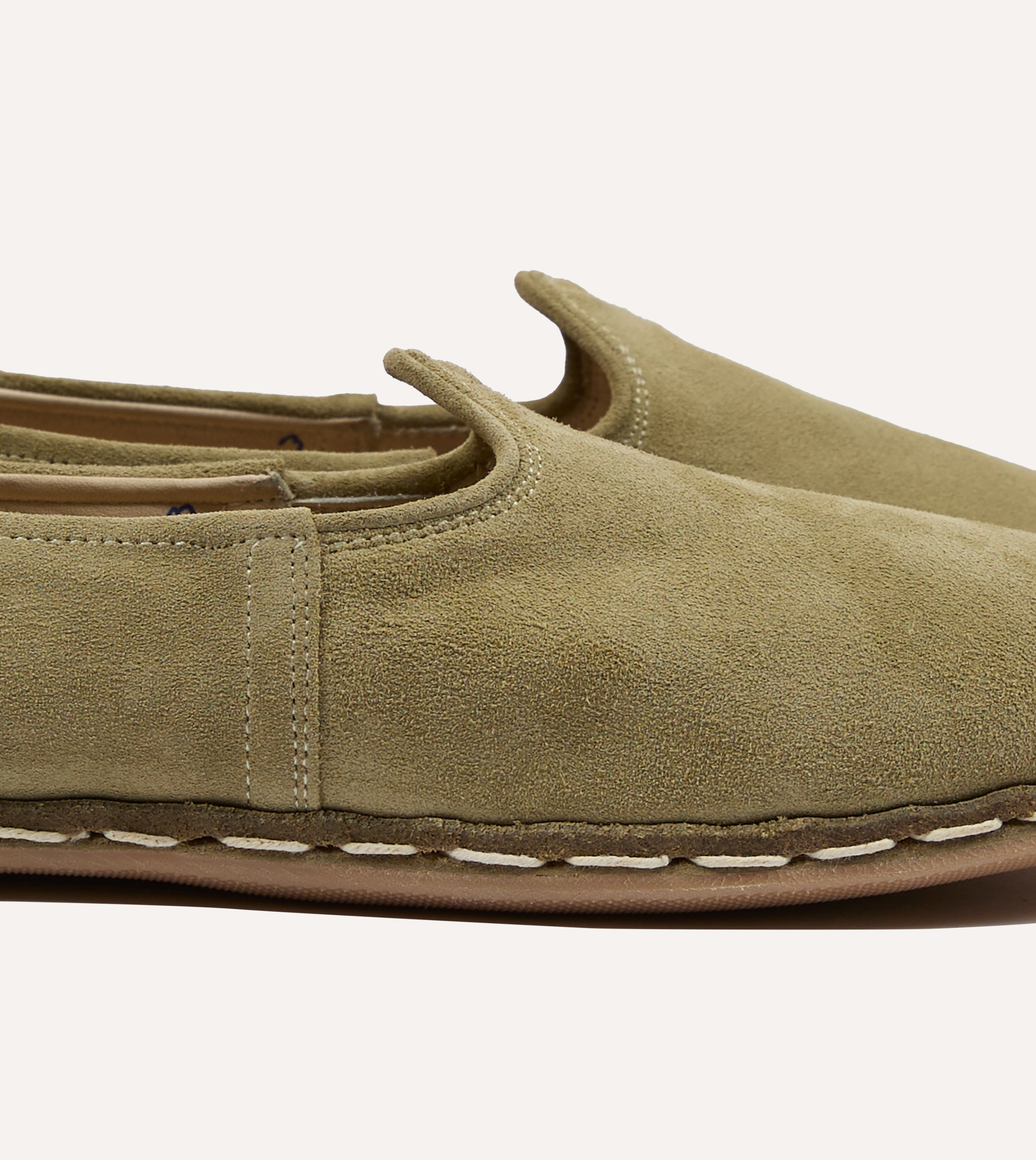 Sabah Olio Olive Suede Shoes - Handmade Italian Leather Loafers for Men & Women | Comfortable Slip-On Shoes for Travel, Work & Casual Wear