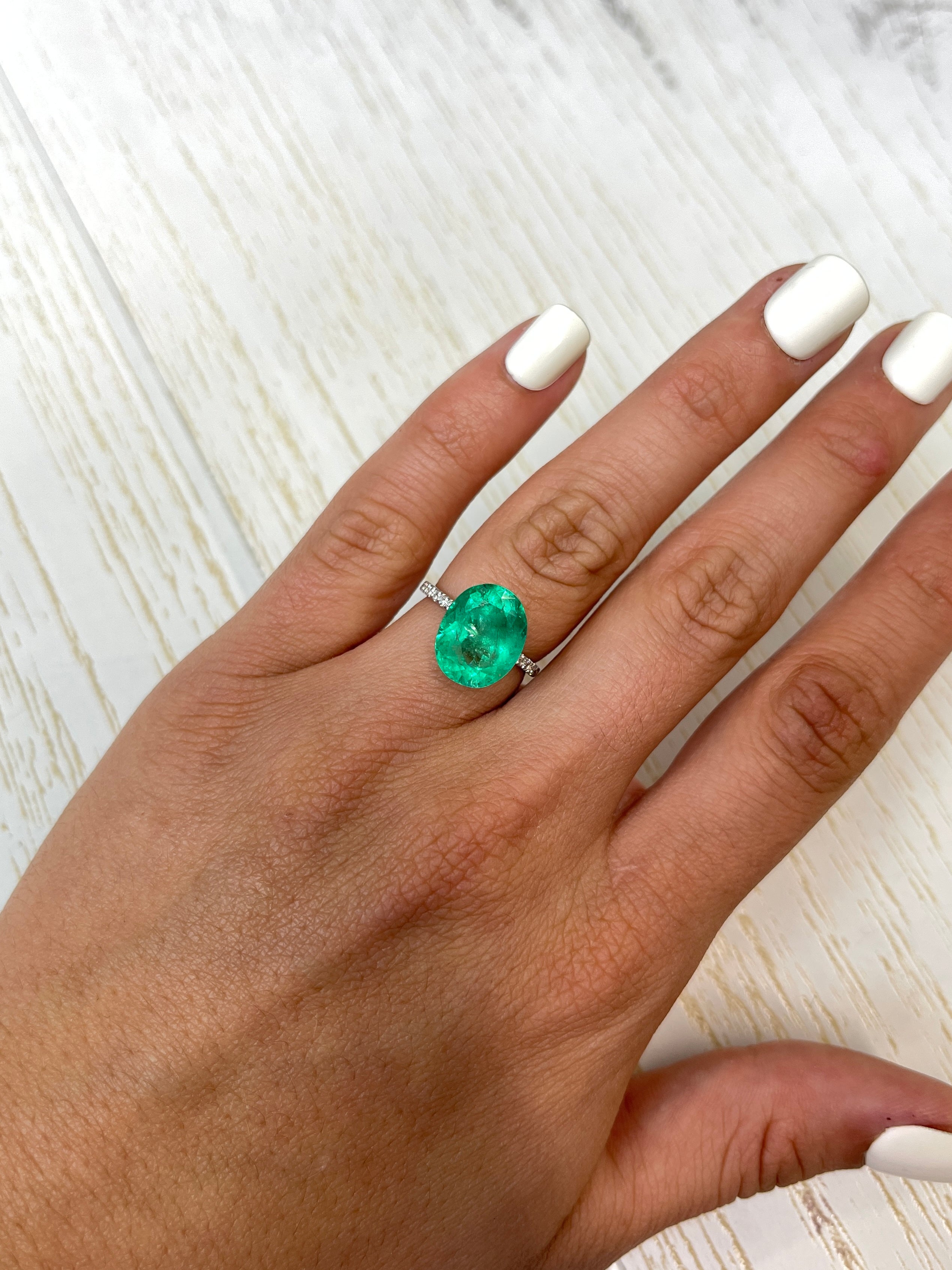 6.25 Carat 13.5x11mm Muzo Yellowish Green Natural Loose Colombian Emerald Oval Cut Gemstone for Jewelry Making, Engagement Rings & Luxury Gifts