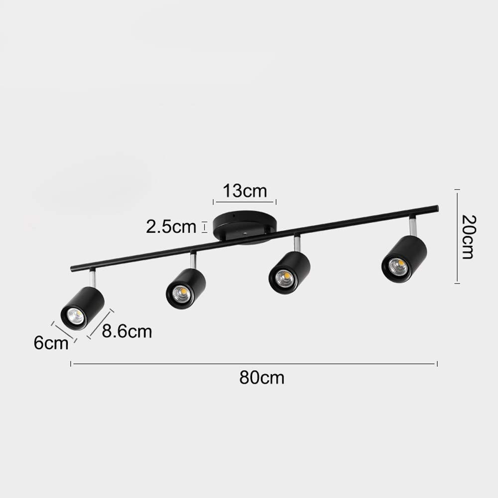 Modern 4-Light Track Lighting Fixtures - Adjustable 4-Way GU10 Ceiling Spotlight with Rotatable Heads for Kitchen, Living Room & Retail Spaces (Bulbs Not Included, Black)