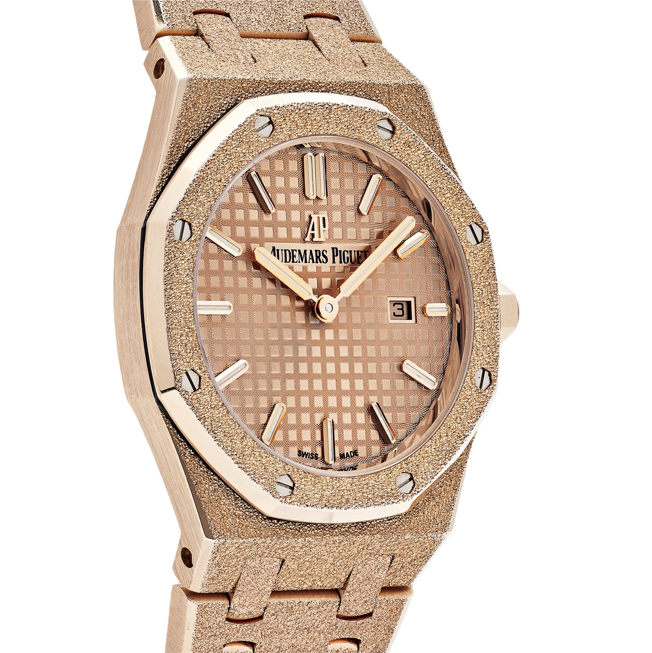 Audemars Piguet Royal Oak 67653OR.GG.1263OR.02 Ladies Quartz Watch - 18K Rose Gold Frosted Case & Bracelet - Luxury Women's Wristwatch for Gifts, Parties & Special Occasions