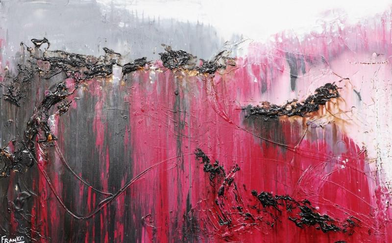 160cm x 100cm Pink Abstract Canvas Art - Modern Wall Decor for Living Room, Bedroom & Office - Handmade Designer Painting for Home & Office Decoration