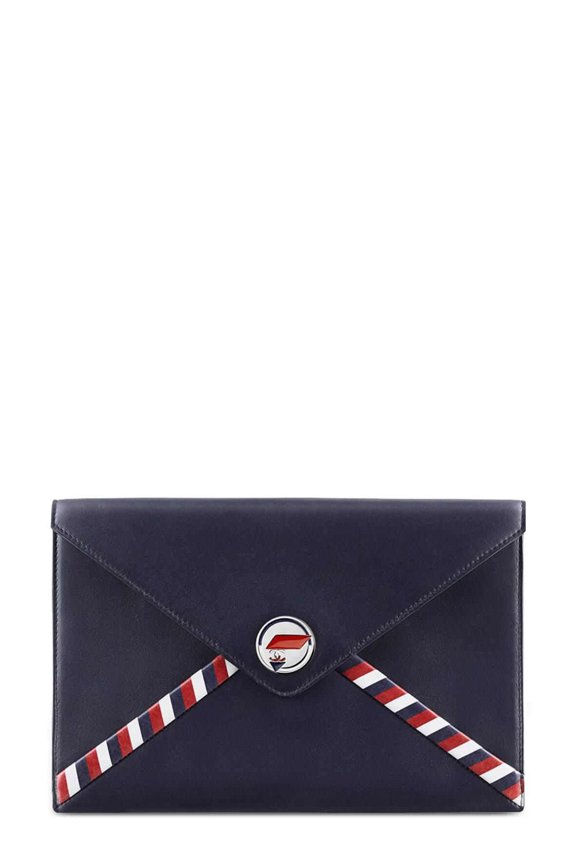 Stylish Blue Airline Envelope Clutch - Perfect for Travel, Work & Evening Events | Women's Fashion Handbag