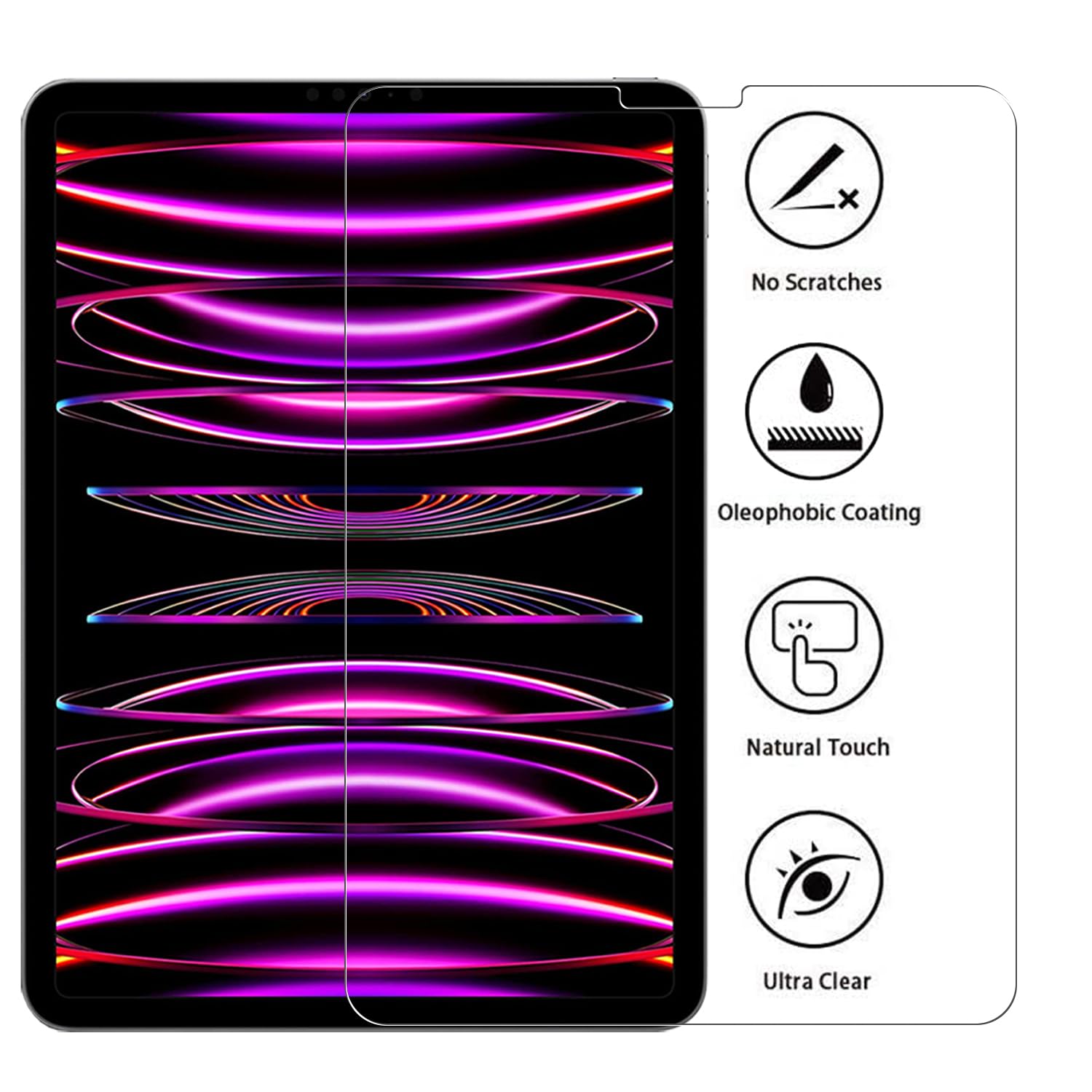 3-Pack Tempered Glass Screen Protector for iPad Pro 11