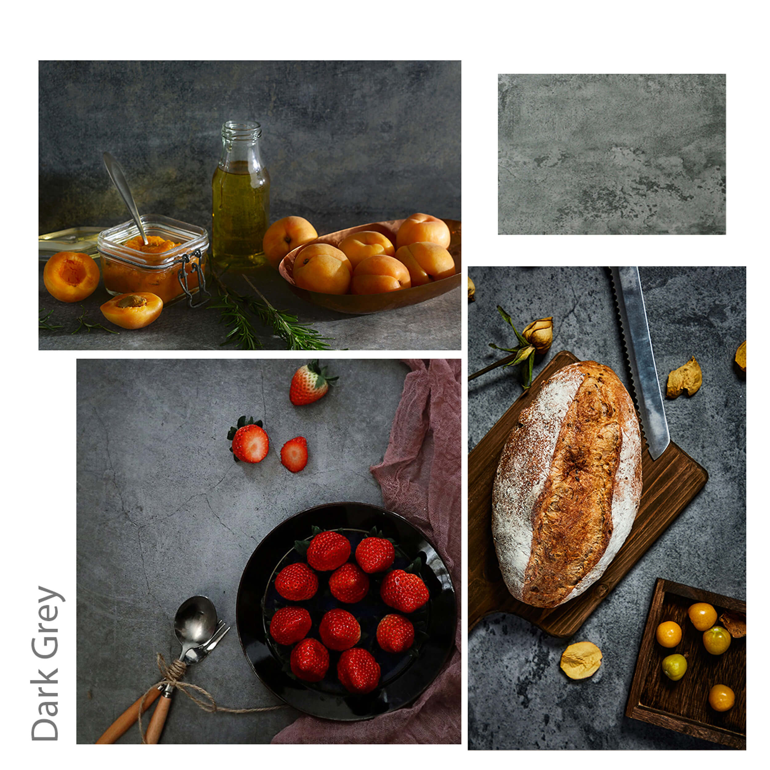 Light & Dark Grey Concrete Effect PVC Backdrop Boards - 60x60cm - Waterproof & Durable - Perfect for Photography, Events, and Home Decor