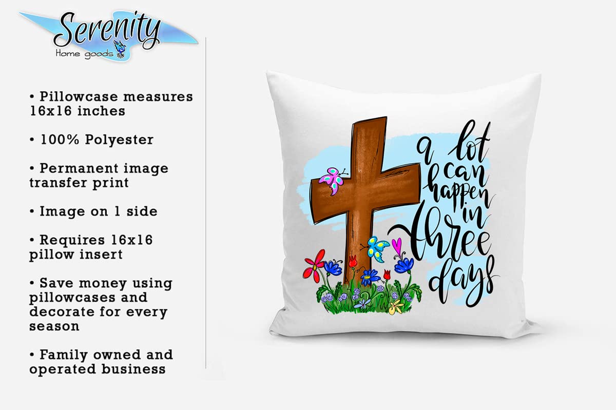 Easter Spring Throw Pillow Cover 16x16 Inches - Soft Decorative Cushion for Sofa, Couch, Bed - White Aesthetic Home Decor for Living Room, Bedroom - Perfect for Easter Decorations, Spring Home Styling