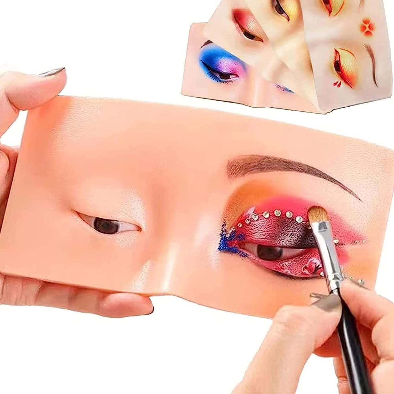 MAYU Silicone Makeup Practice Face Board - Realistic Bionic Skin for Professional & Beginner Makeup Training - Perfect for Eyeshadow, Eyeliner & Foundation Practice at Home or Salon