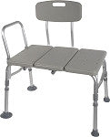 Adjustable Backrest Plastic Transfer Bench for Shower & Bathroom - Safe & Comfortable Mobility Aid for Elderly & Disabled