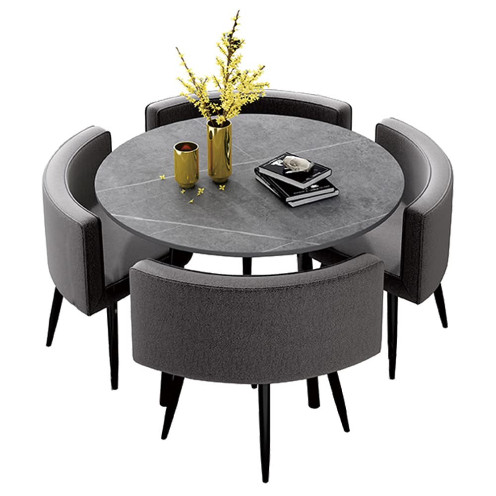 Modern Gray Round 4-Foot Dining Table - 31.5