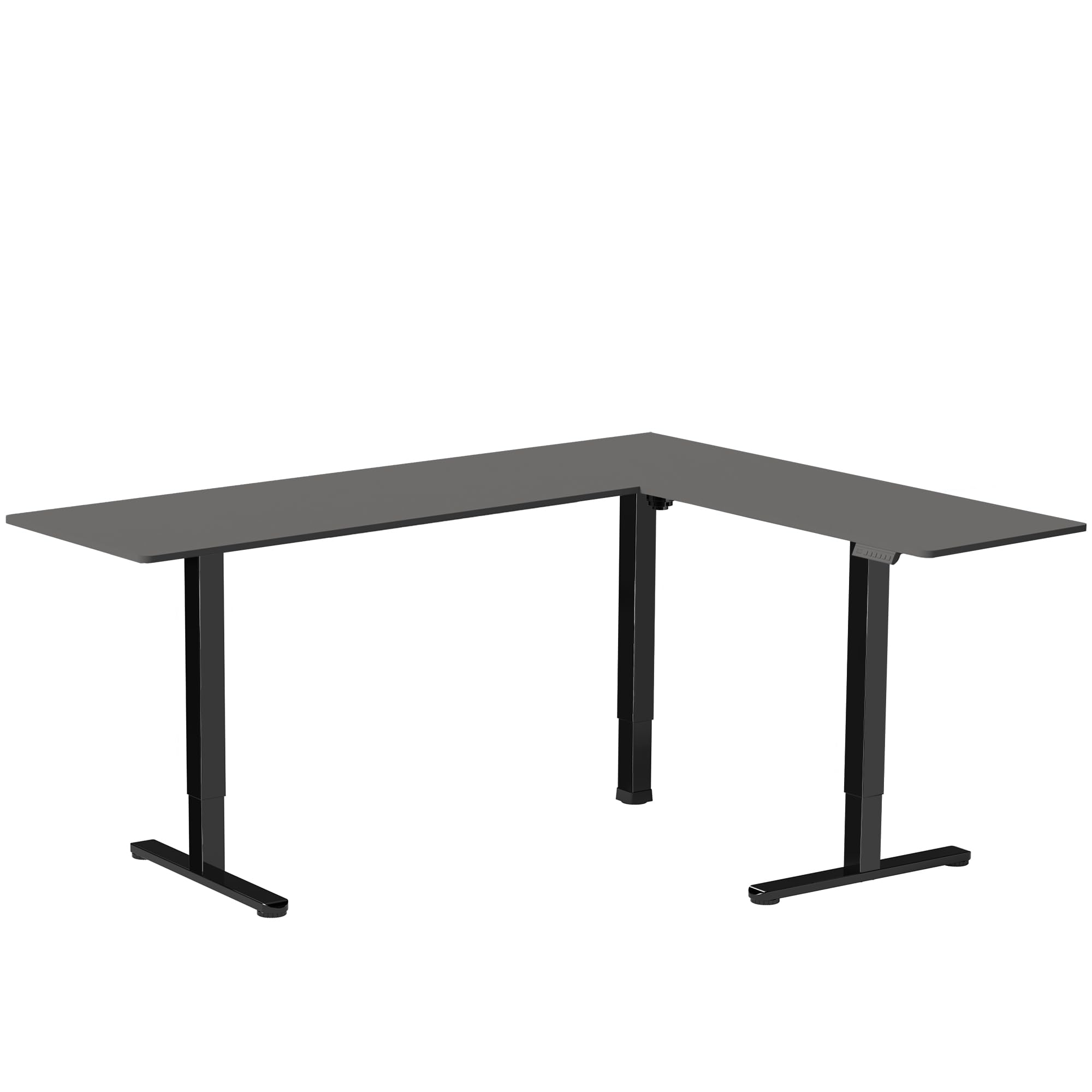 VIVO Electric L-Shaped Standing Desk 84 x 63 Inches, Height Adjustable with Memory Controller, Black Top & Frame (DESK-E3CTBB-84) - Perfect for Home Office, Gaming Setup and Workspace Ergonomics