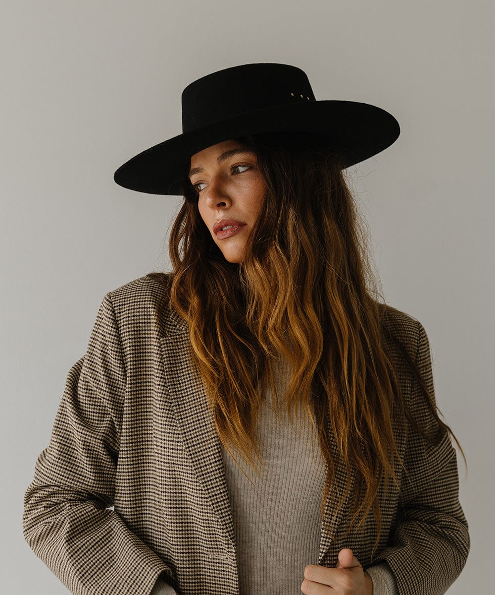 Linden Boater Hat - Classic Black Straw Hat for Men & Women - Perfect for Summer Outings, Beach Vacations, and Outdoor Events