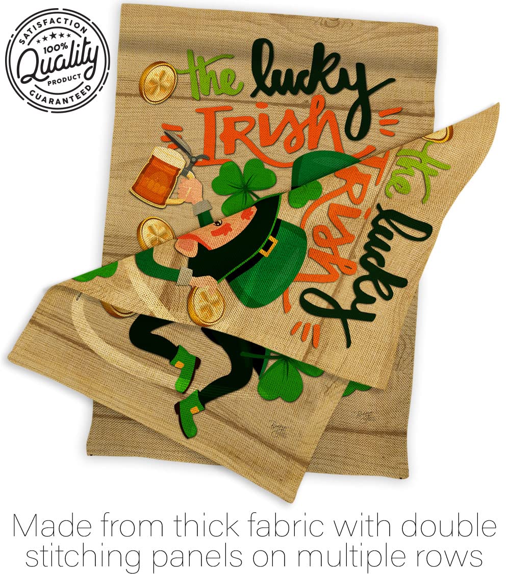 Lucky Irish Garden Flag Set - St Patrick's Day Decor for Yard & Home