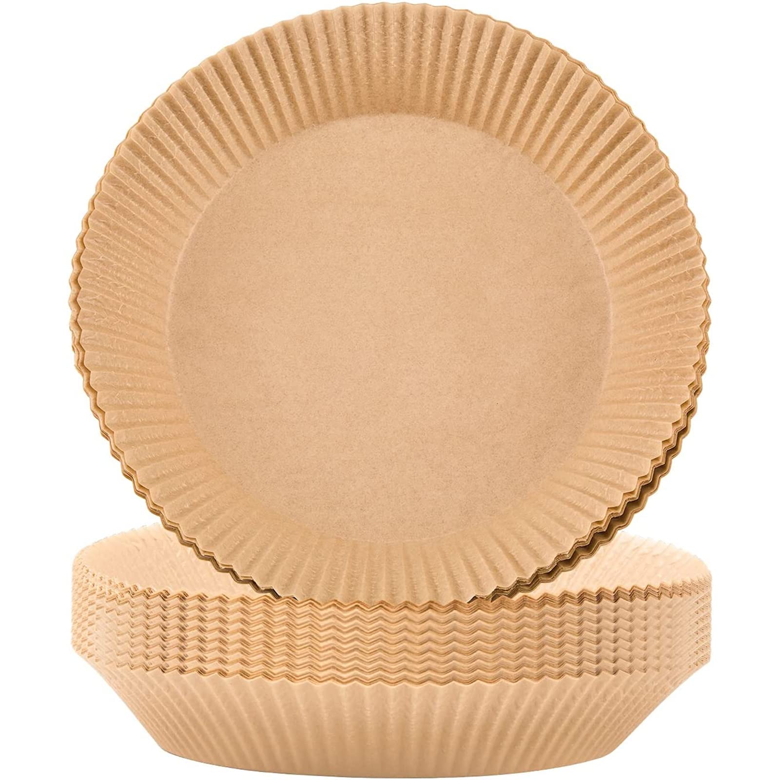 50Pcs 7.87in Round Air Fryer Parchment Paper Liners - Non-Stick, Unperforated, Disposable Baking Sheets for Healthy Cooking | Perfect for Air Fryers, Ovens & Meal Prep