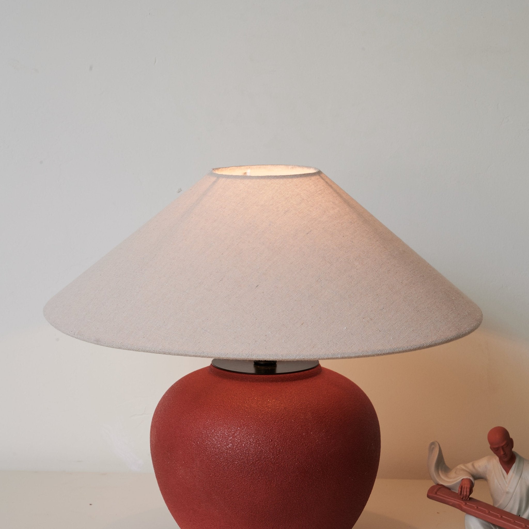 Terra Rouge Table Lamp - Modern Bedside Nightstand Light for Living Room, Bedroom, Office - Warm White LED Lighting for Home Decor & Reading