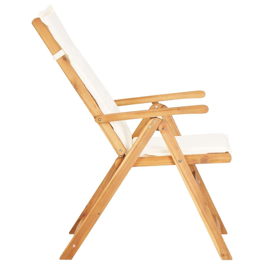 2 Pack Reclining Garden Chairs with Armrests - Solid Acacia Wood Outdoor Lounge Chairs for Backyard, Patio, Poolside & Lawn Relaxation