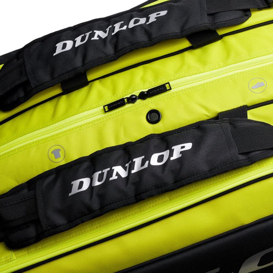 Dunlop SX Performance 12 Tennis Racket Thermo Bag - Black/Yellow | Insulated Tennis Gear Storage for Tournaments & Practice | Perfect for Pro Players & Coaches