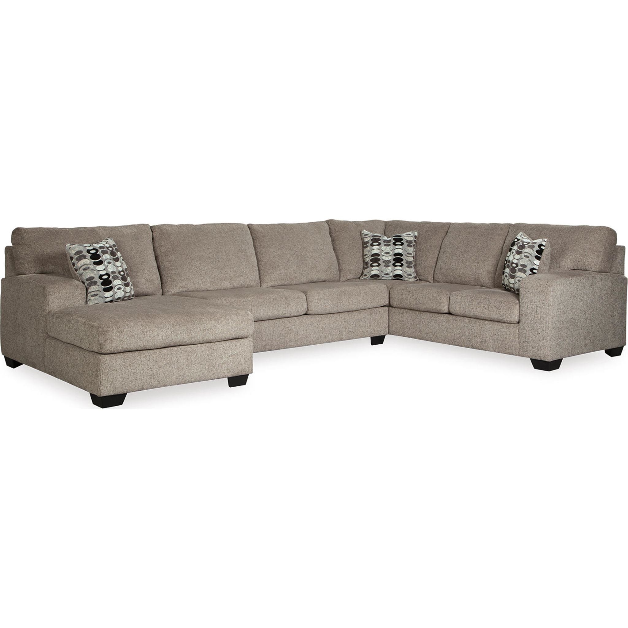 Ballinasloe 3-Piece Sectional Sofa with Chaise Lounge | Modern L-Shaped Couch for Living Room, Family Room & Apartment | Comfortable Fabric Sectional with Reversible Chaise