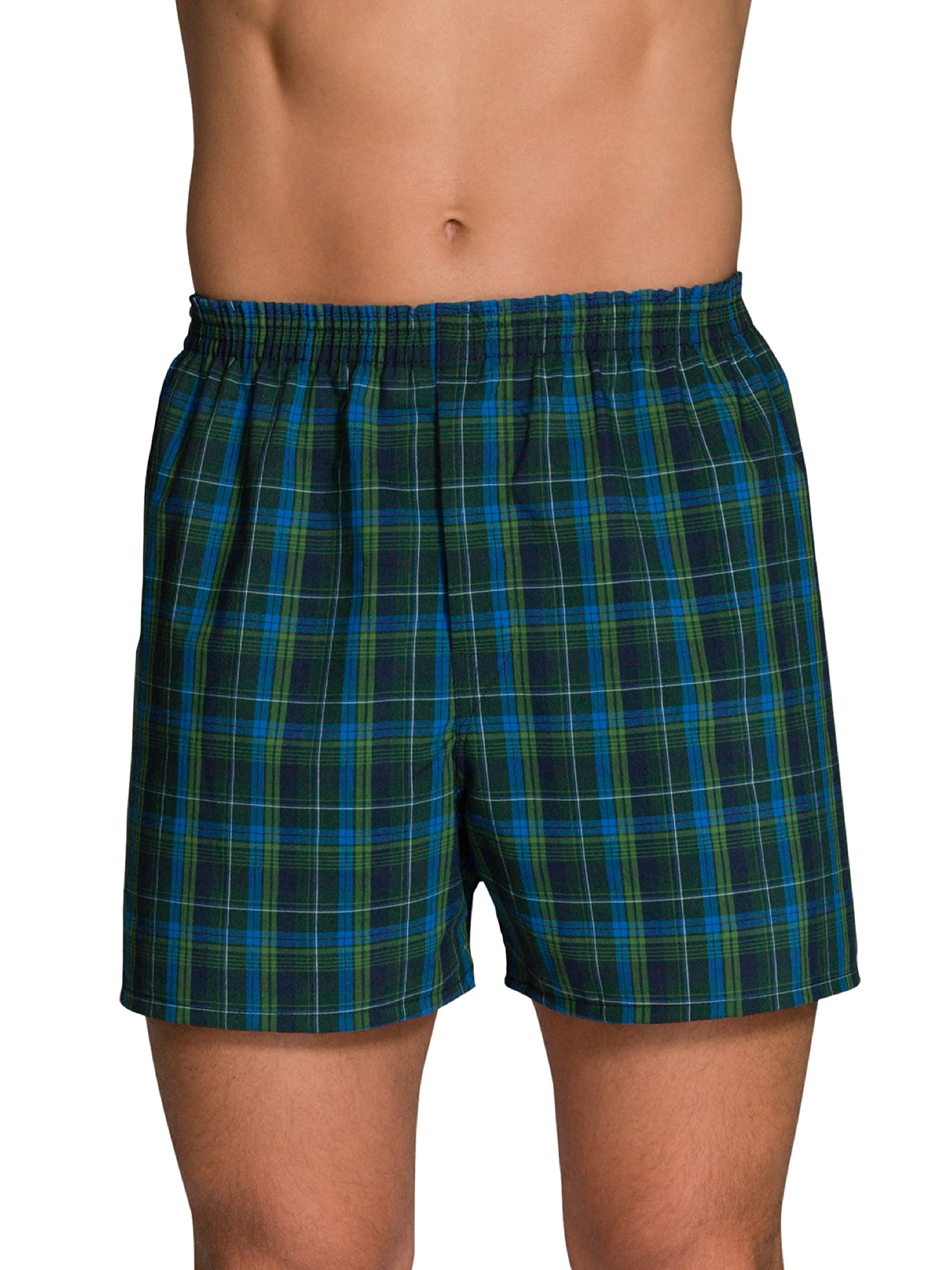 Fruit of the Loom Men's Cotton Woven Boxer Briefs Multipack - 144 Pack (Assorted Colors) | Comfortable Underwear for Everyday Wear, Travel & Gym