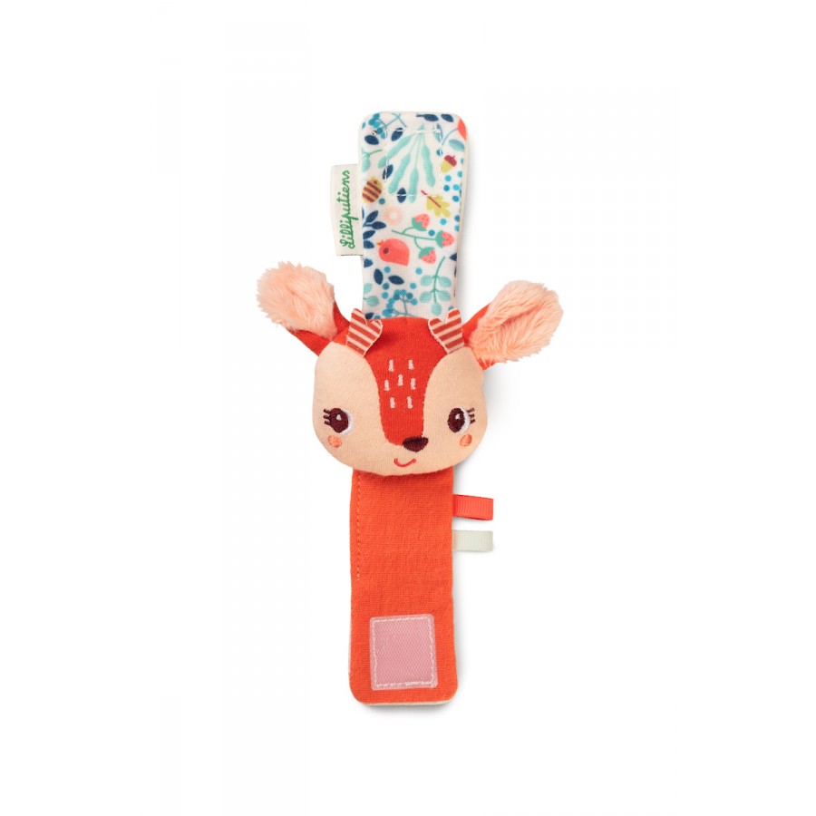 Stella Fawn Baby Wrist Rattle Toy - Soft Animal Teether for Newborns & Infants - Perfect for Tummy Time, Sensory Play & Early Development