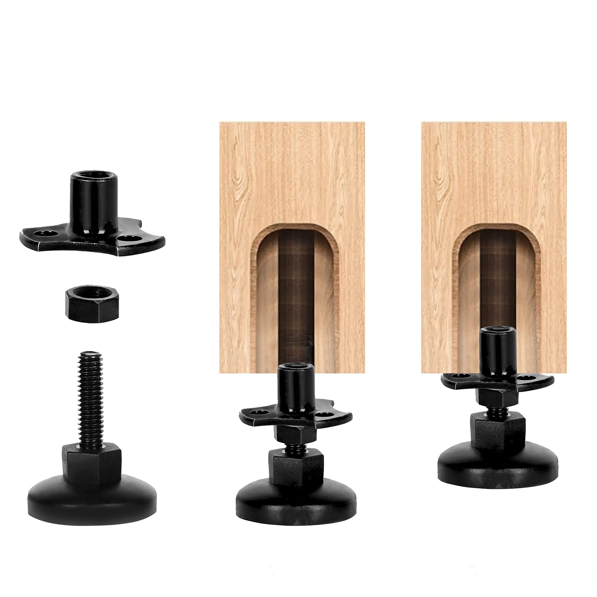 Adjustable Screw Furniture Levelers Feet - Heavy Duty Replacement Legs for Wardrobes, Cabinets & Furniture - Floor Protectors (4PCS, Black) - Perfect for Home Office, Living Room & Bedroom Furniture Protection