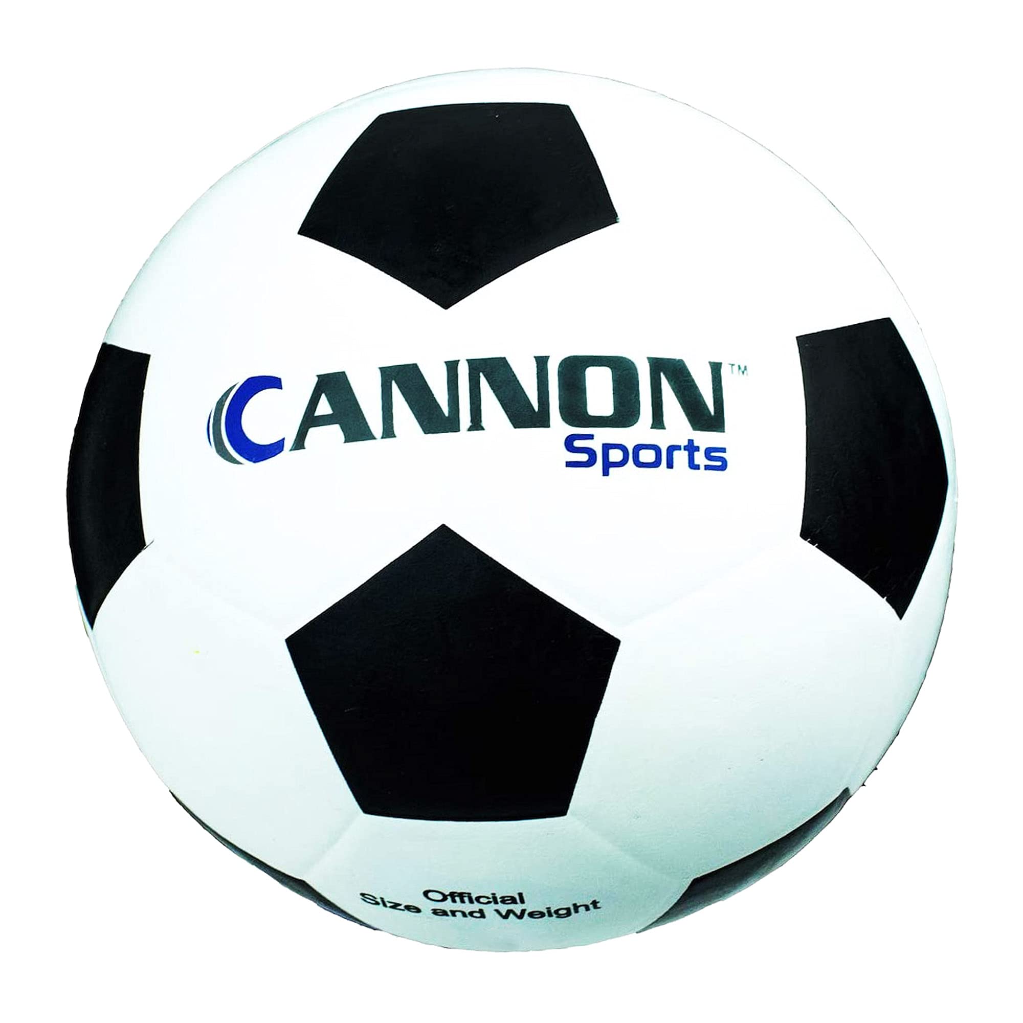 Cannon Sports Black & White Rubber Soccer Ball - Durable Match & Training Ball for Games, Agility Drills & Practice - Perfect for Youth Leagues, Backyard Play & Soccer Skills Development