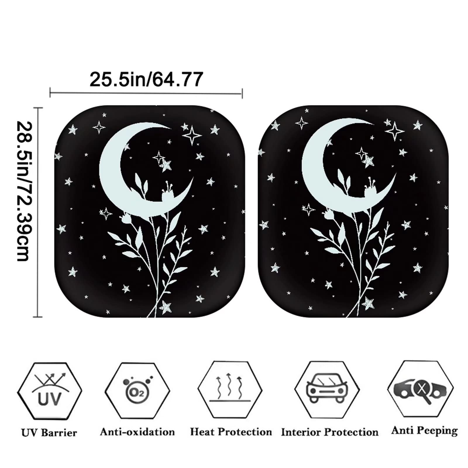 DISNIMO Universal Car Windshield Sunshade - Moon & Star Design UV Protection Sun Visor for Cars | Blocks 99% Harmful Rays | Easy Installation | Perfect for Summer Parking & Road Trips