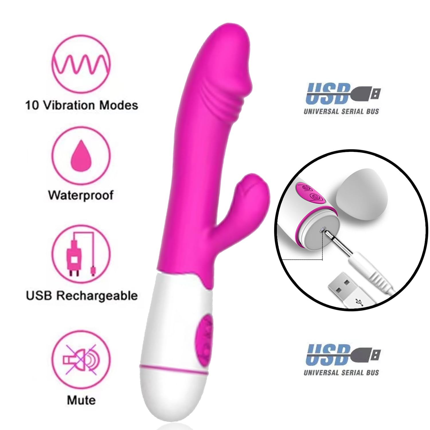 Powerful Silent Clitoral Vibrator for Women - Rechargeable Suction Sex Toy with 10 Vibration Modes, Remote Control, Waterproof Silicone - Perfect for Couples Play & Solo Pleasure