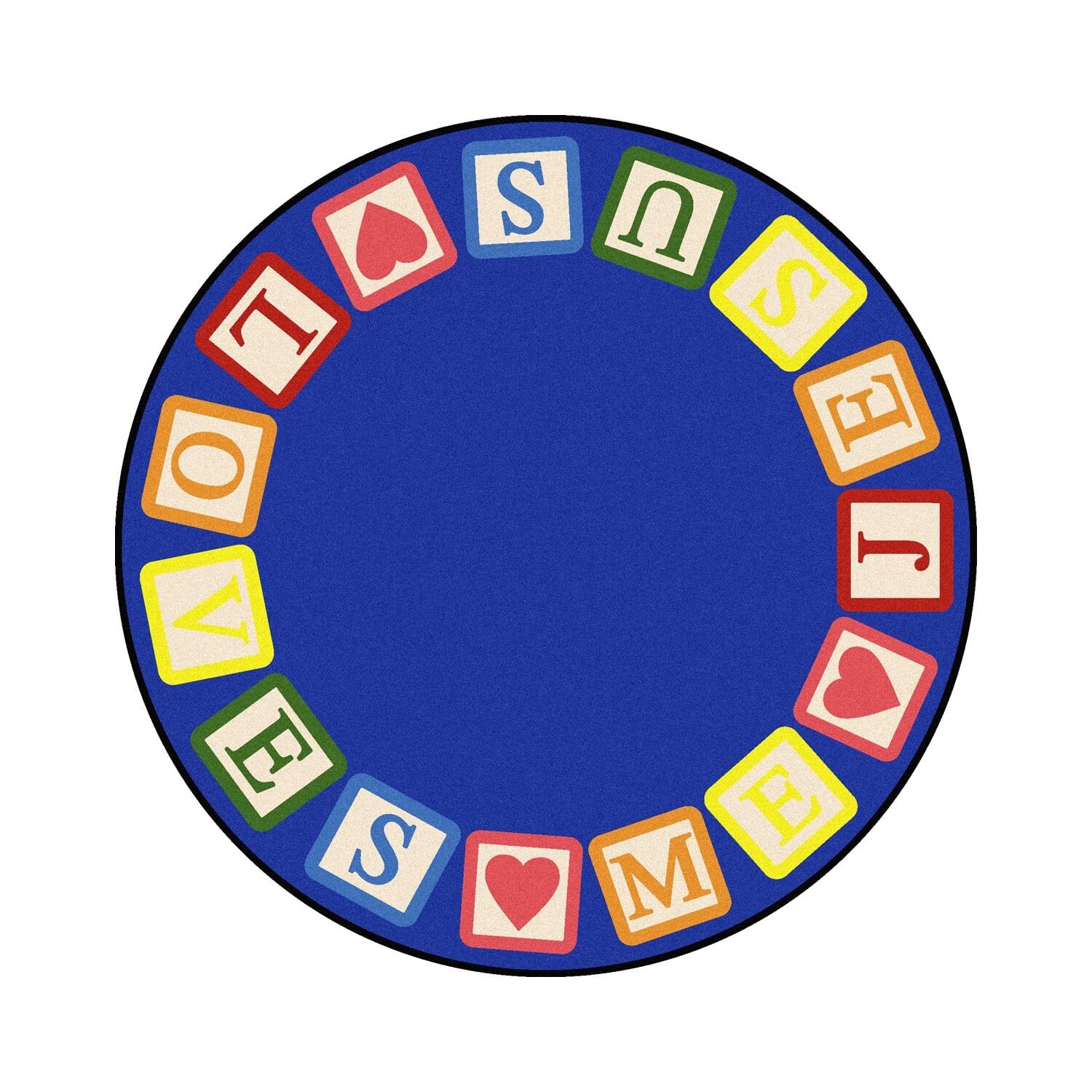 Joy Carpets Kid Essentials Inspirational Blocks of Love Area Rug - Multicolor 13'2