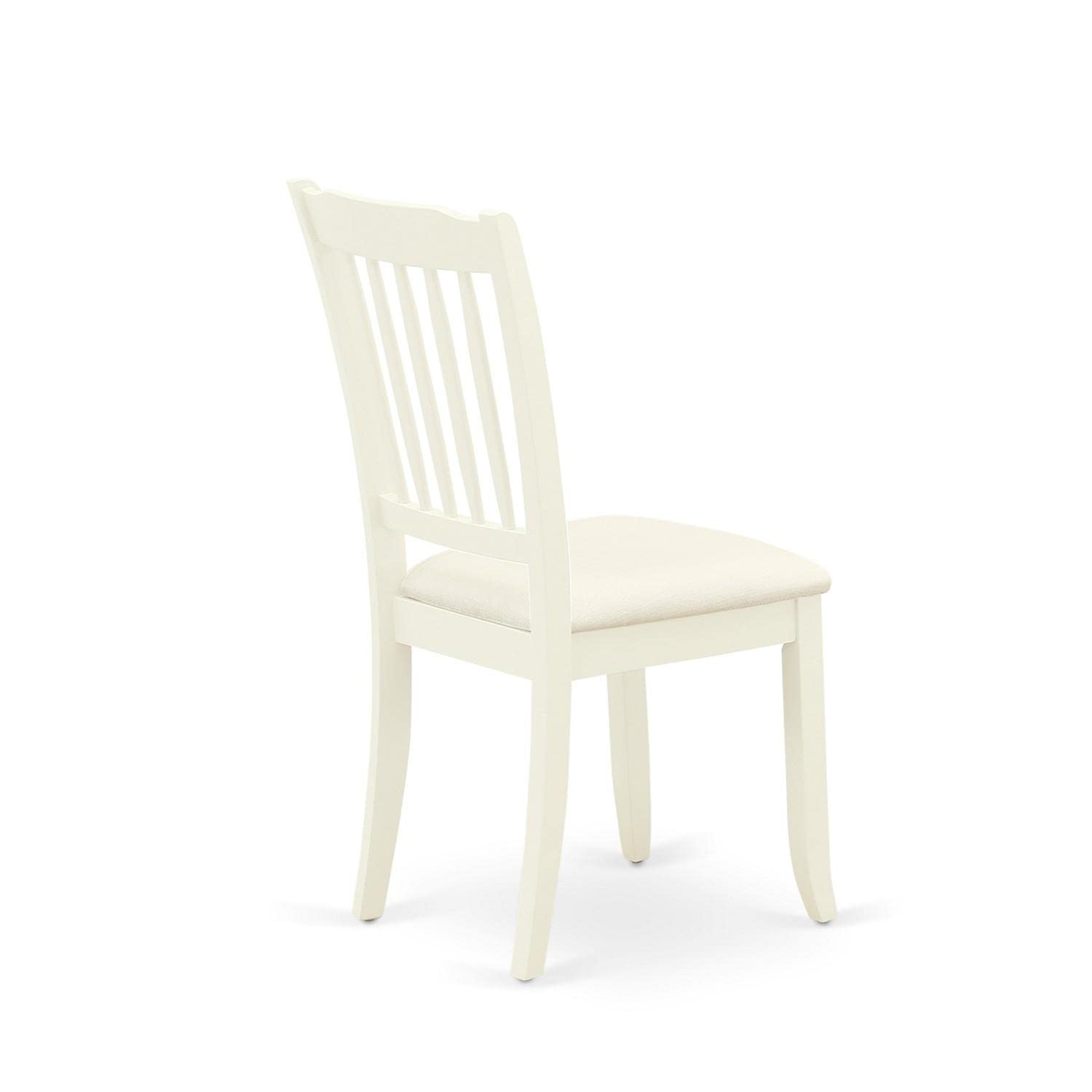 East West Furniture DAC-LWH-C Danbury Dining Room Chairs Set of 2 - Linen Upholstered Wooden Chairs in White | Modern Kitchen & Dining Room Furniture for Home Decor