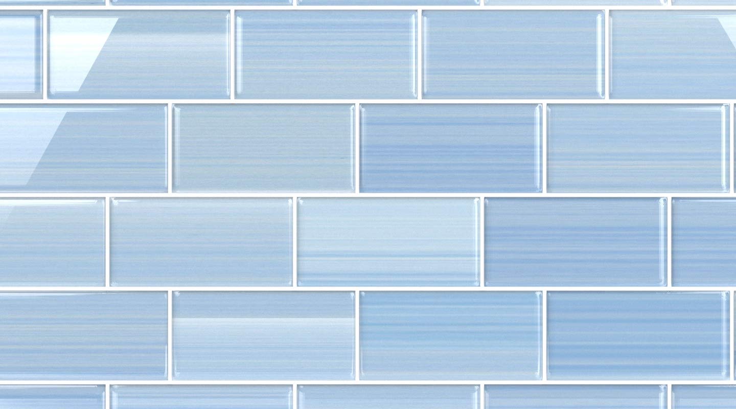 Big Blue Glass Tile - Premium Mosaic for Kitchen Backsplash & Shower Walls - Waterproof & Stain-Resistant - Perfect for Bathroom Renovation & Home Decor - Free Sample Available