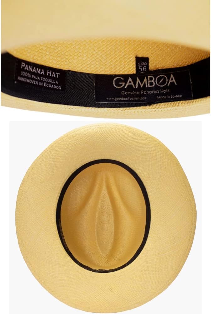 Gamboa Original Panama Hat for Men & Women - UPF50+ UV Protection Straw Fedora Summer Beach Sun Hat - Perfect for Vacations, Outdoor Events & Sun Protection
