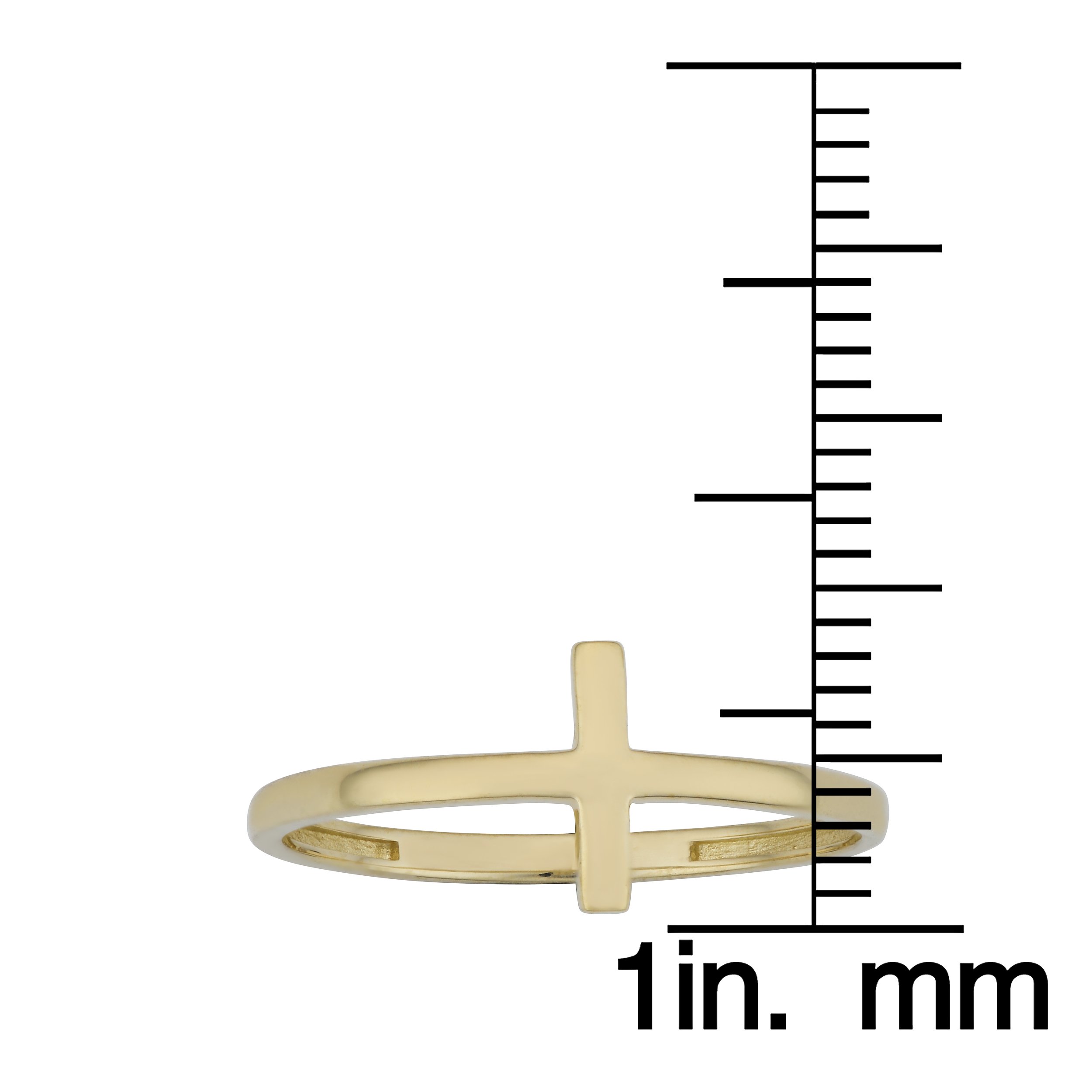 10K Yellow, White & Rose Gold Cross Ring for Women & Men - Religious Jewelry Gift for Baptism, Confirmation & Everyday Wear - Kooljewelry