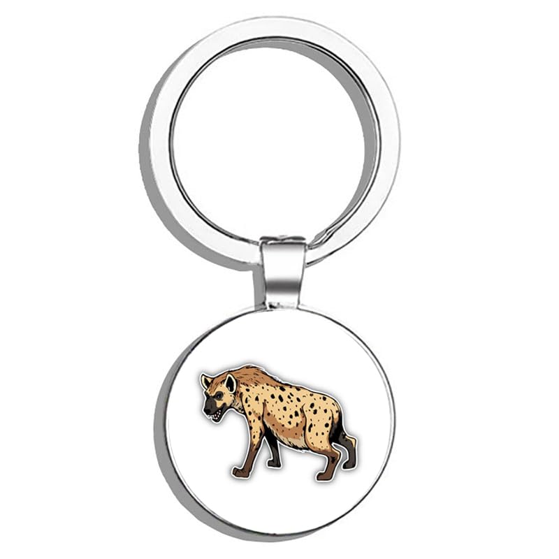 Hyena African Animal Stainless Steel Keychain - Double Sided Design for Keys, Backpacks & Gifts | Durable Metal Key Ring for Wildlife Lovers & Safari Enthusiasts