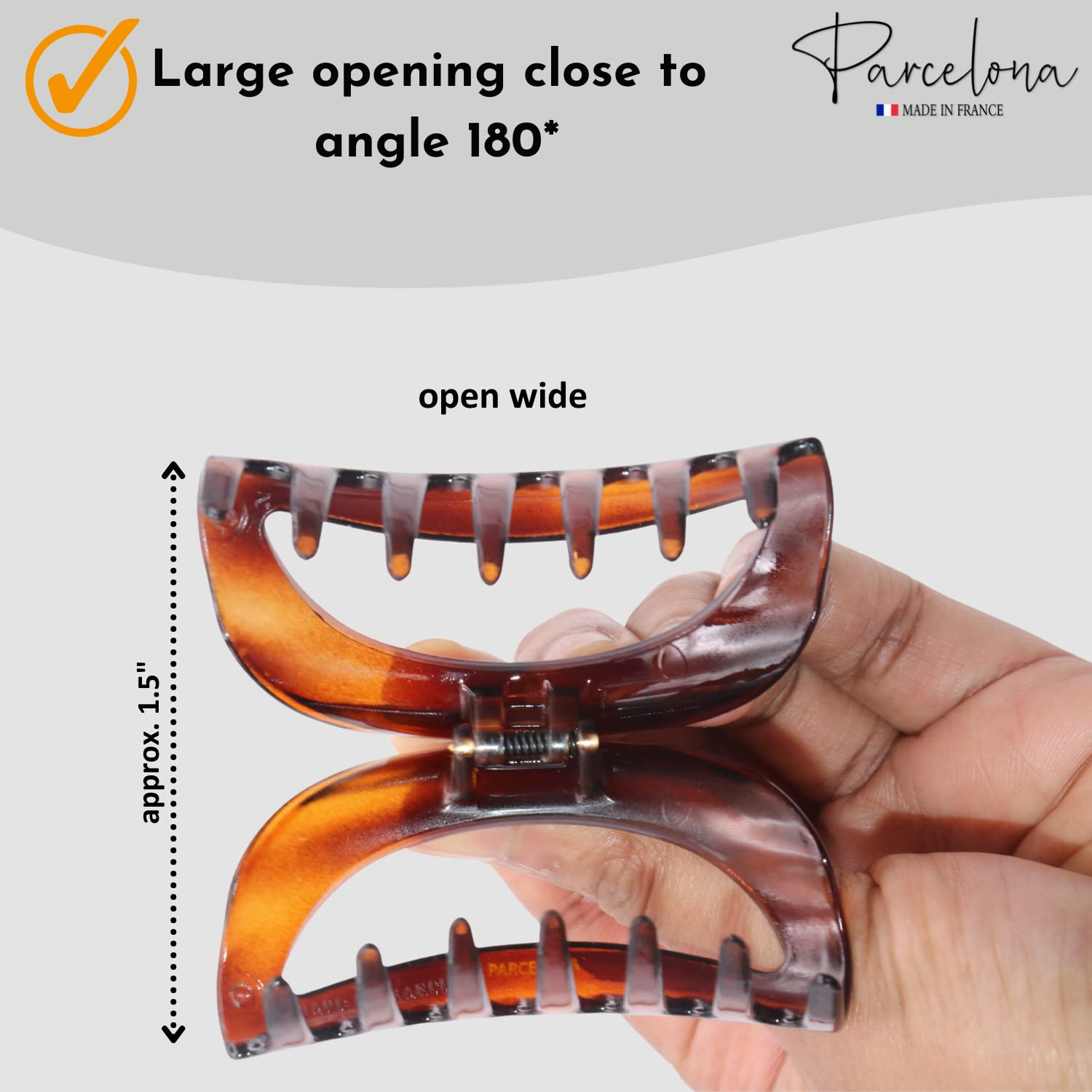 Parcelona French Vrille Small Tortoise Shell 2 3/4