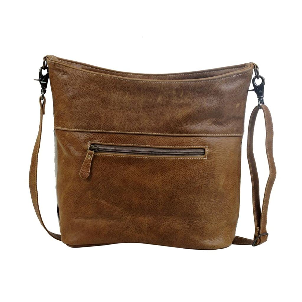 Myra Bag Snooze - Upcycled Leather & Cowhide Handbag S-2846 | Stylish Women's Crossbody Purse for Work, Travel & Everyday Use