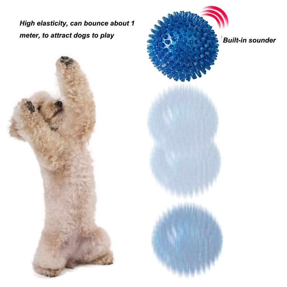 3 Pack Squeaky Dog Chew Toys - Soft Bouncy Chew Balls for Puppies, Small, Medium & Large Dogs & Cats - Dental Cleaning Teeth Toys for Pets - Perfect for Indoor Play, Training & Teething Relief